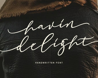 Police manuscrite Havin Delight : calligraphie moderne (téléchargement numérique)