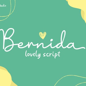 Bernida - Lovely Script, fuente de escritura divertida, fuente de escritura, fuente divertida, fuente escrita a mano, fuente con letras a mano, fuente escrita a mano,