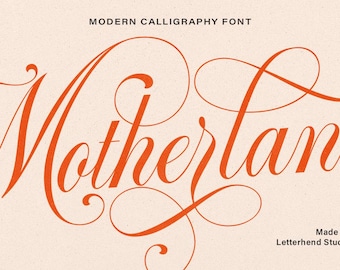 Motherlane Modern Calligraphy, Calligraphy, Script, Cursive Font, Feminine Font, Beauty Font, Wedding Font,  Pretty Font, Swirly, Canva,