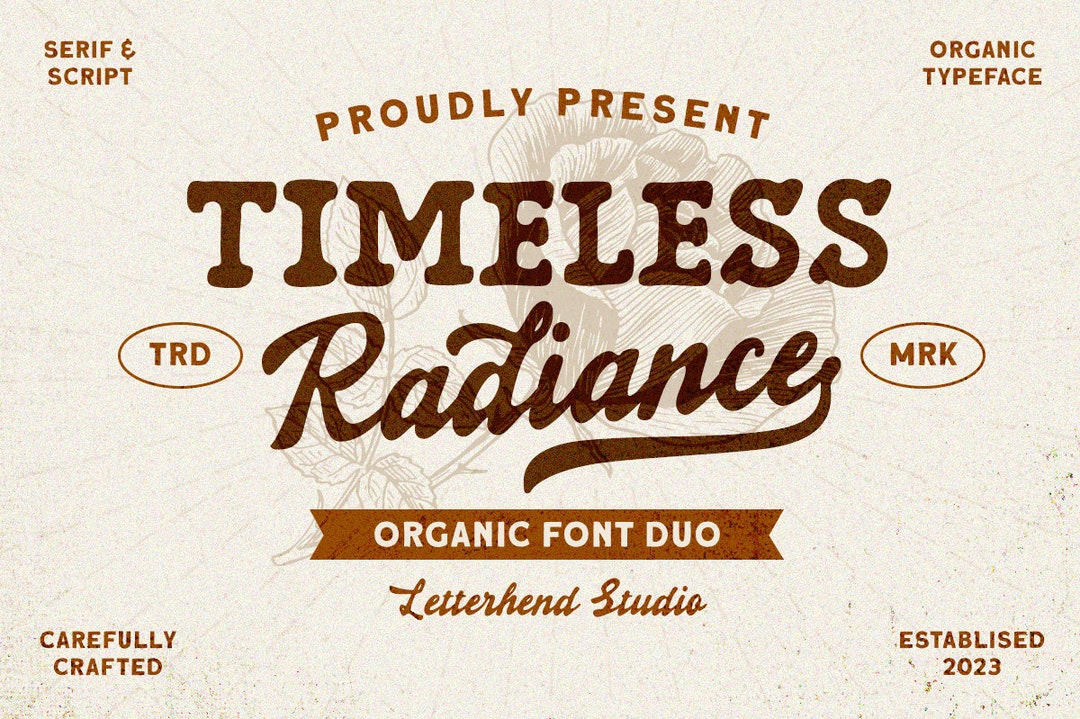 Organic Font Rounded Timeless Radiance - Organic Font Duo, Font Duo, Script, Vintage Script ...