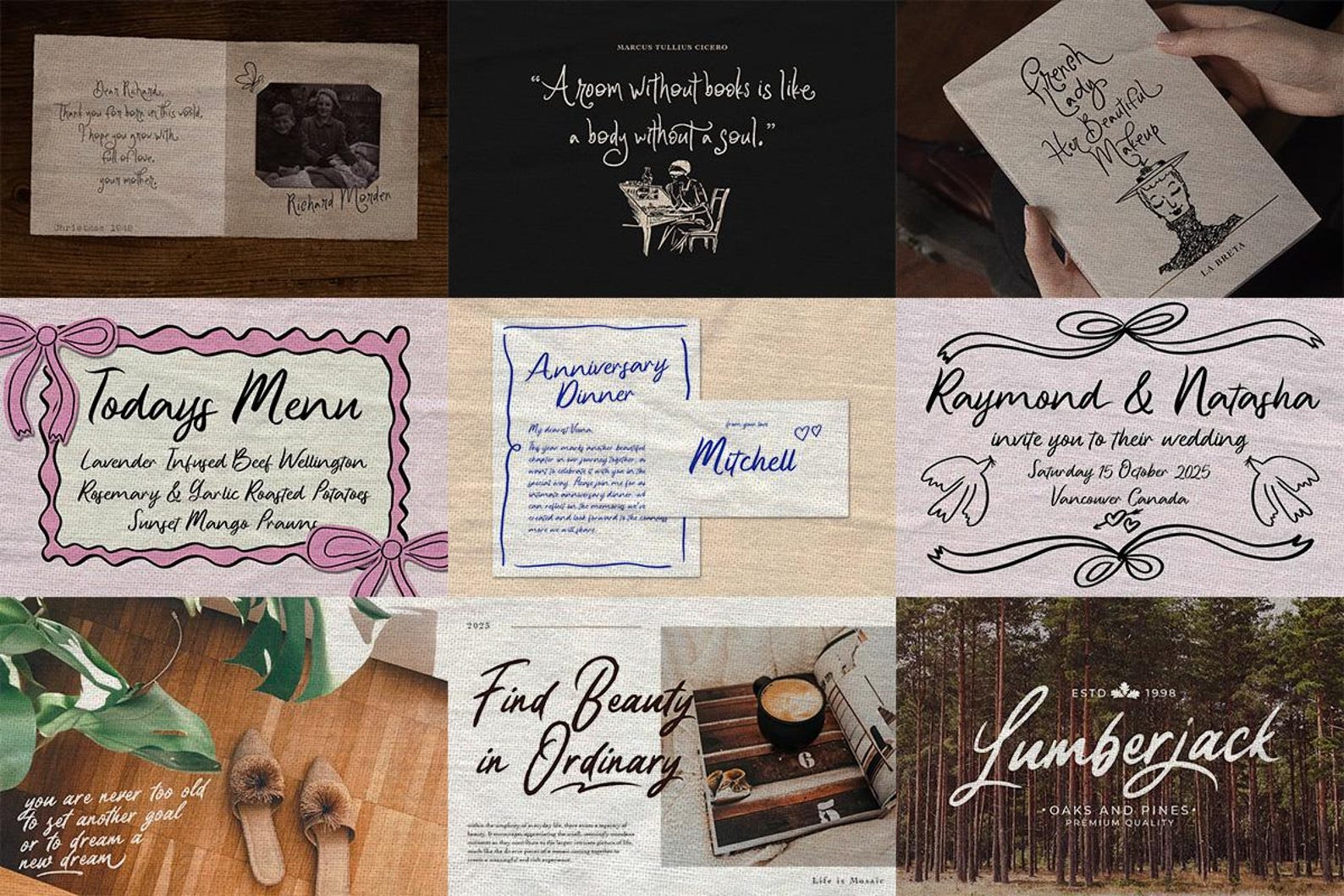 Whimsical Font Collection: 15 Romantic Calligraphy Fonts & 50 Doodles ...