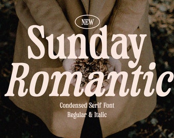 Police Sunday Romantic : Serif condensé sophistiqué