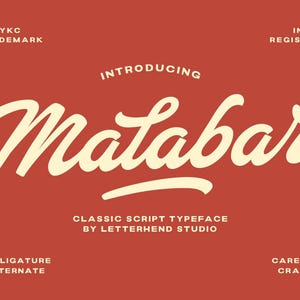 May include: Introducing Matabar, a classic script typeface by Letterhend Studio. This font features ligatures and alternates, and is carefully crafted.