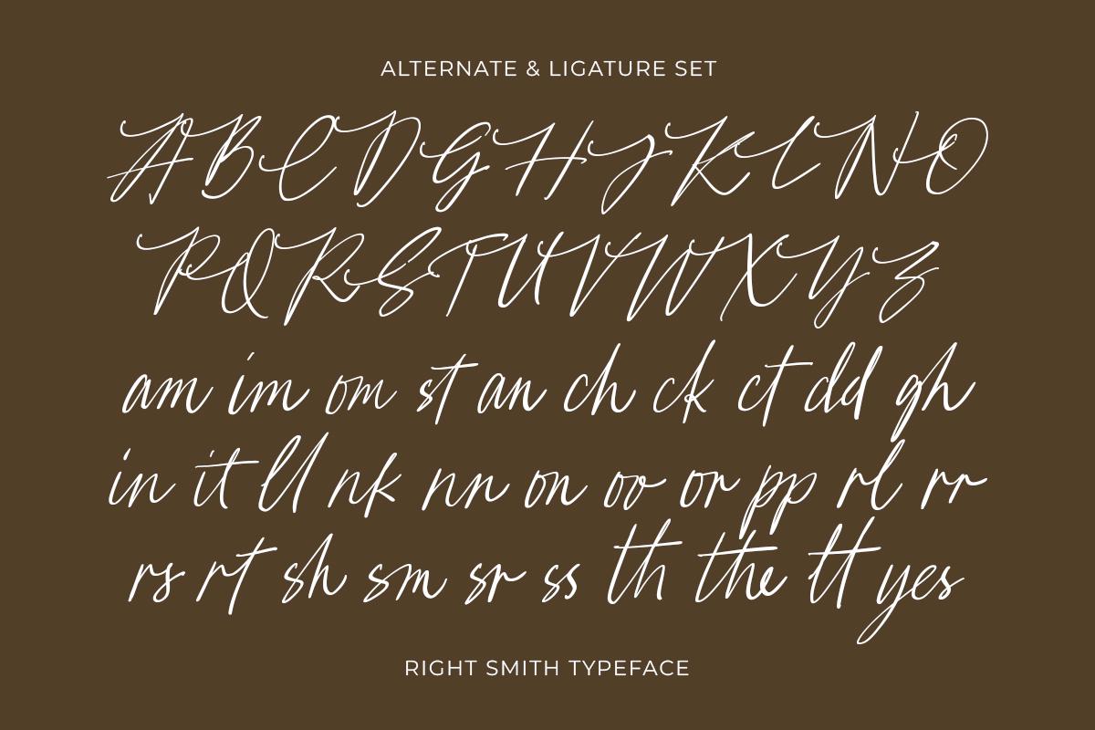 Right Smith Script Font: Elegant Modern Calligraphy Branding - Etsy