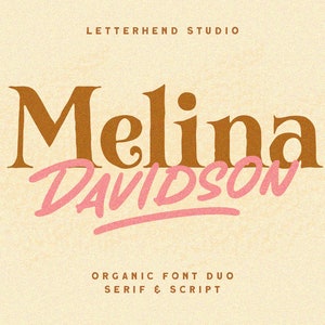 Melina Davidson Font Duo: Organic Serif & Script Font