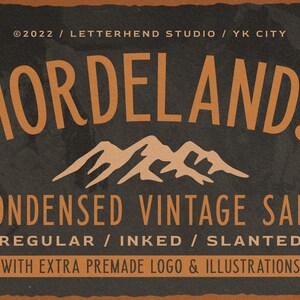 Horderlands Vintage Condensed Sans Font with Logo Pack