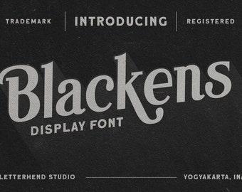 Fuente Serif Blackens: tipografía clásica para exhibición