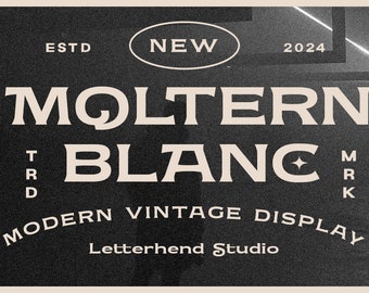 Moltern Blanc - Vintage Display Font, Quirky Font, Playful Font, Modern vintage , Vintage Font, Old Type, Old Fashion, Retro, Classic,