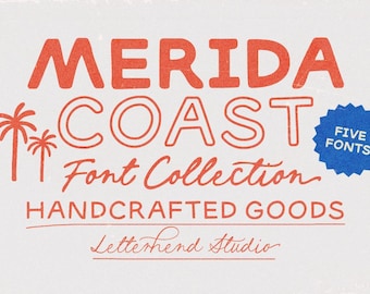 Merida Coast Font Collection - Handcrafted Coastal Sans & Script