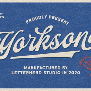 Yorkson Script Logotype Font: Bold Baseball Font