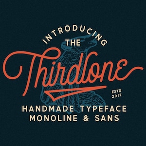 Thirdlone Font Duo, nature, wildlife, adventure, monoline, script, sans, vintage, retro, rustic, vector pack, font duo, illustration, image 1