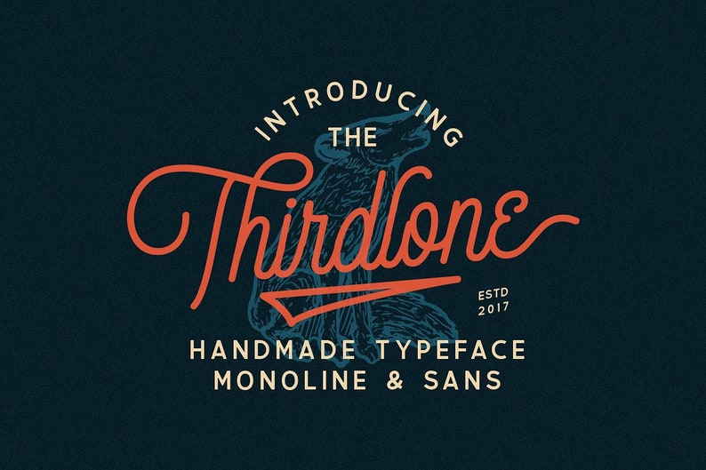 Thirdlone Font Duo, nature, wildlife, adventure, monoline, script, sans, vintage, retro, rustic, vector pack, font duo, illustration, image 1