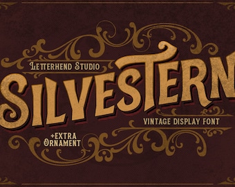 Silvestern Vintage Display Font: Victorian Royal Label Font