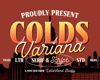 Cold Variana Font Duo,Quirky Font, Bold Script Font, Monoline Script, Classic, Font Duo, Catchy Font, Logo Font, Vintage Font, Retro Font,