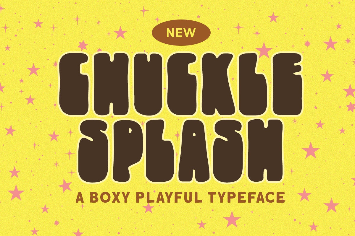 Chuckle Splash Font: Boxy Groovy Display Typeface - Etsy