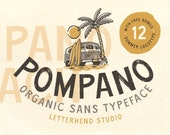 Pompano Organic Sans Serif Font with Logo Templates
