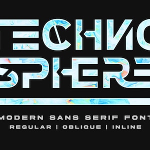 Techno Sphere - Modern Sans Serif, Modern, Futuristisk, Högteknologisk, Precision, Geometrisk, Ren, Minimalistisk, Samtida, Innovation,