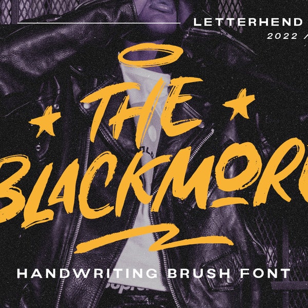 The Blackmore - Brush Font, Rough Font, Hand Drawn Font, Handwriting Font, Outstanding Font, Dry Brush Font, Grunge Font, Gritty Font,