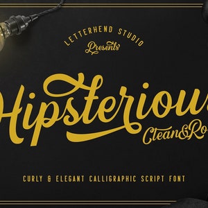 Tipografía hipster, hipster, letterhend, dúo de fuentes, vintage, misteriosa, elegante, rizada, retro, vieja escuela, motero, motocicleta, clásica,