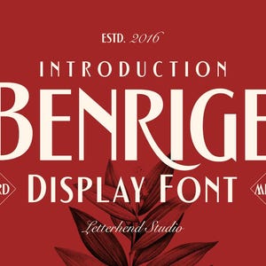 Fonte Benrige Display: Caracteres em negrito elegantes