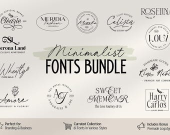Clean & Minimalist Font Bundle : 61 Currated Fonts