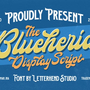 Blueheria Script Font: Bold Vintage Adventure Font