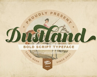 Dustland - Bold Script Typeface, Bold Script, Vintage Script, Vintage Font, Vintage Typeface, , Old School Script, Classic Font,