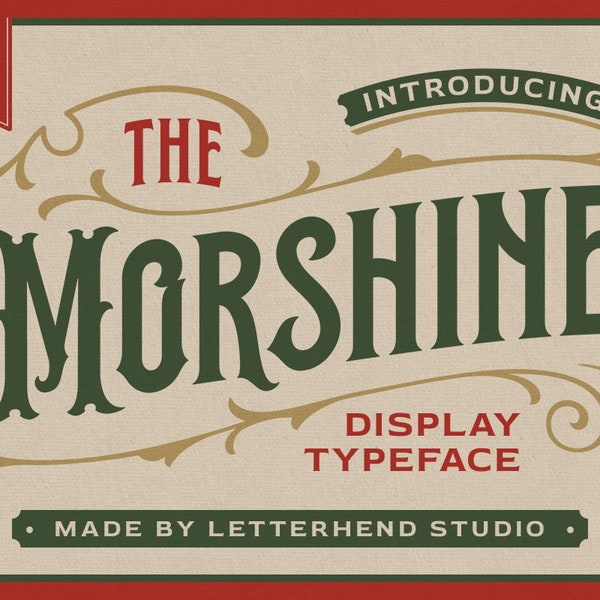 Morshine - Victorian Display Font, Victorian Font, Vintage Font, Royal Font, Classy Font, Classic Font, Label, Beverage Font,