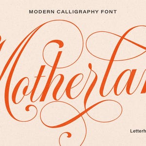 Motherlane Modern Calligraphy Script Font: Wedding, Beauty, Canva