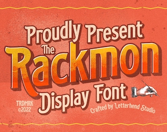 Rackmon - Vintage, Quirky Font, Victorian Font, Vintage Font, Old School Font, Retro Font, Classic Font, Classy Font, Heritage, Condensed,