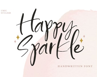 Fuente Happy Sparkle Script: Caligrafía moderna, invitación de boda
