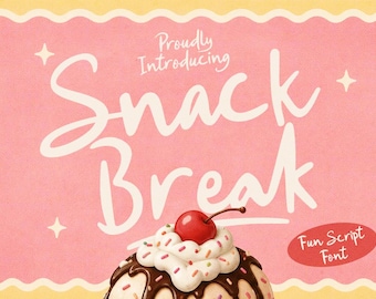 Snack Break | Playful Handwritten Script for Bakery & Cafe Branding