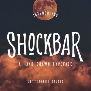 Shockbar Hand Drawn Font: Spooky Typeface