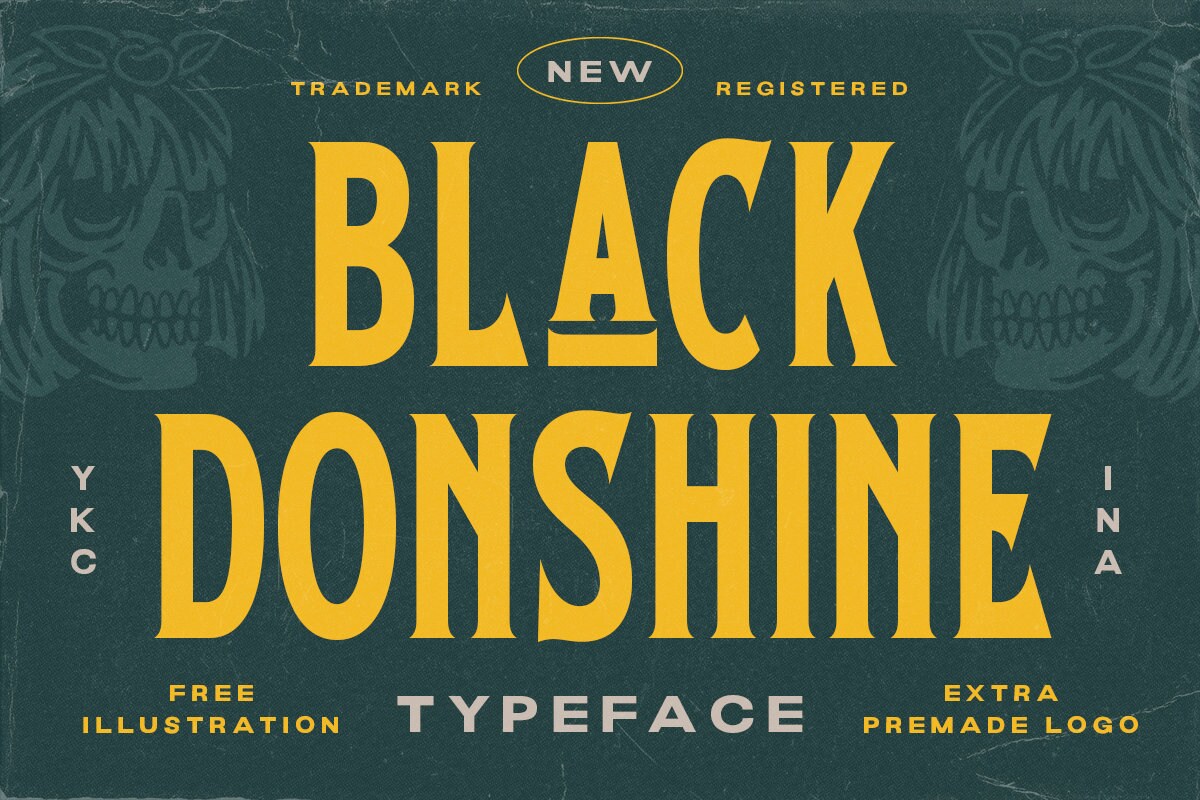 Black Donshine Typeface, Vintage, Classic, Display, Sharp