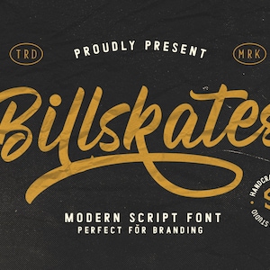 Billskates Script Font: Bold Retro Vintage Style