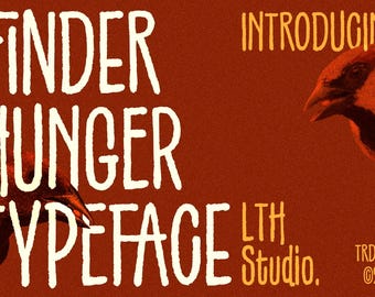 Finder Hunger Organic Condensed Display Font, Handwritten Font for Logo, Branding, Poster & Packaging