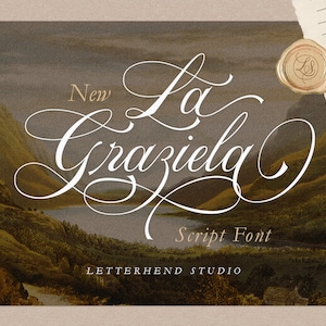 La Graziela Script Font: Luxury Copperplate Style