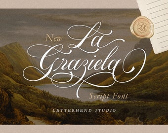 La Graziela - Script Font, Script Font, Luxury Font, Classy Font, Classic Font, Copperplate Font, English Roundhand,