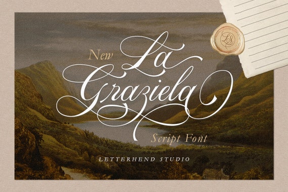 La Graziela Script Font: Luxury Copperplate Style