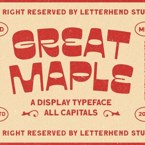 Great Maple Display Font, Western Typeface, Vintage Font, Retro Style Typeface, Handmade, Outdoor Branding, Rustic Font, Packaging Font,