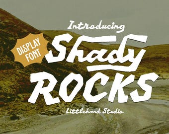 Shady Rocks Paper Handcrafted Display Font, vintage, outdoor, adventure, camping,