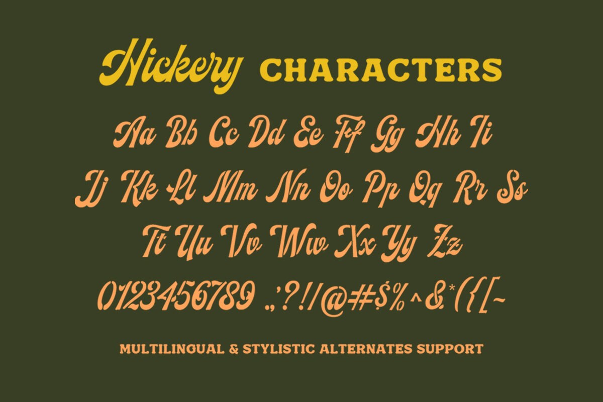 Hickery Stencil Script Font: Vintage Logotype Typeface - Etsy