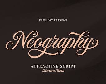 Neography - Attractive Script, romatic font, script font, girly font, craft font, woman font, magazine font, headline font, cursive font,
