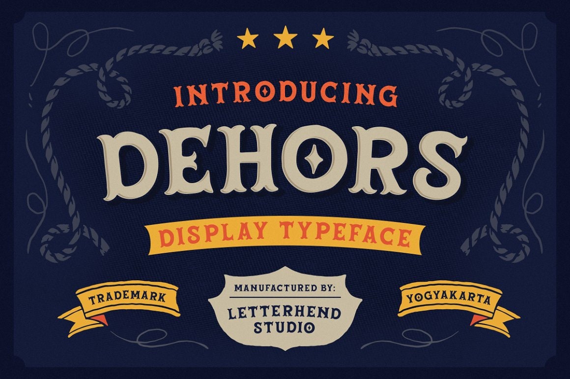 Eastern Rodeo Type Face Dehors Western Display Font: Vintage Rodeo Typeface - Etsy