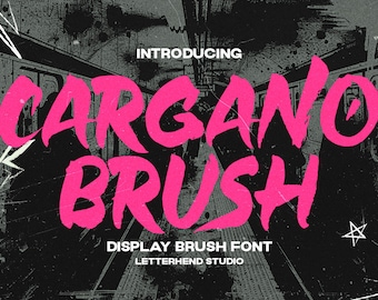 Cargano Brush,Textured Font, Brush Font, Rough Font, Gritty Font, Grunge Font, Rustic Font, Headline Font, Dry Brush, Sporty,