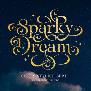 Sparky Dream - Curly Stylish Serif, elegante, con estilo, serif, swashes rizados, clásico, atemporal, belleza, versátil, cautivador, encantador,