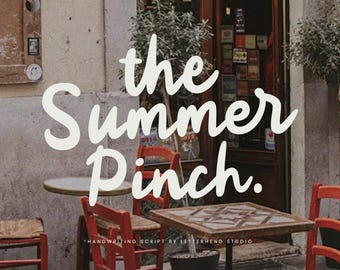 The Summer Pinch Handwritten, Slogan Font, Tagline Font, Handwritten Font, Quote, Fun Font, Casual Font, Signature, Feminine Font, Chic,