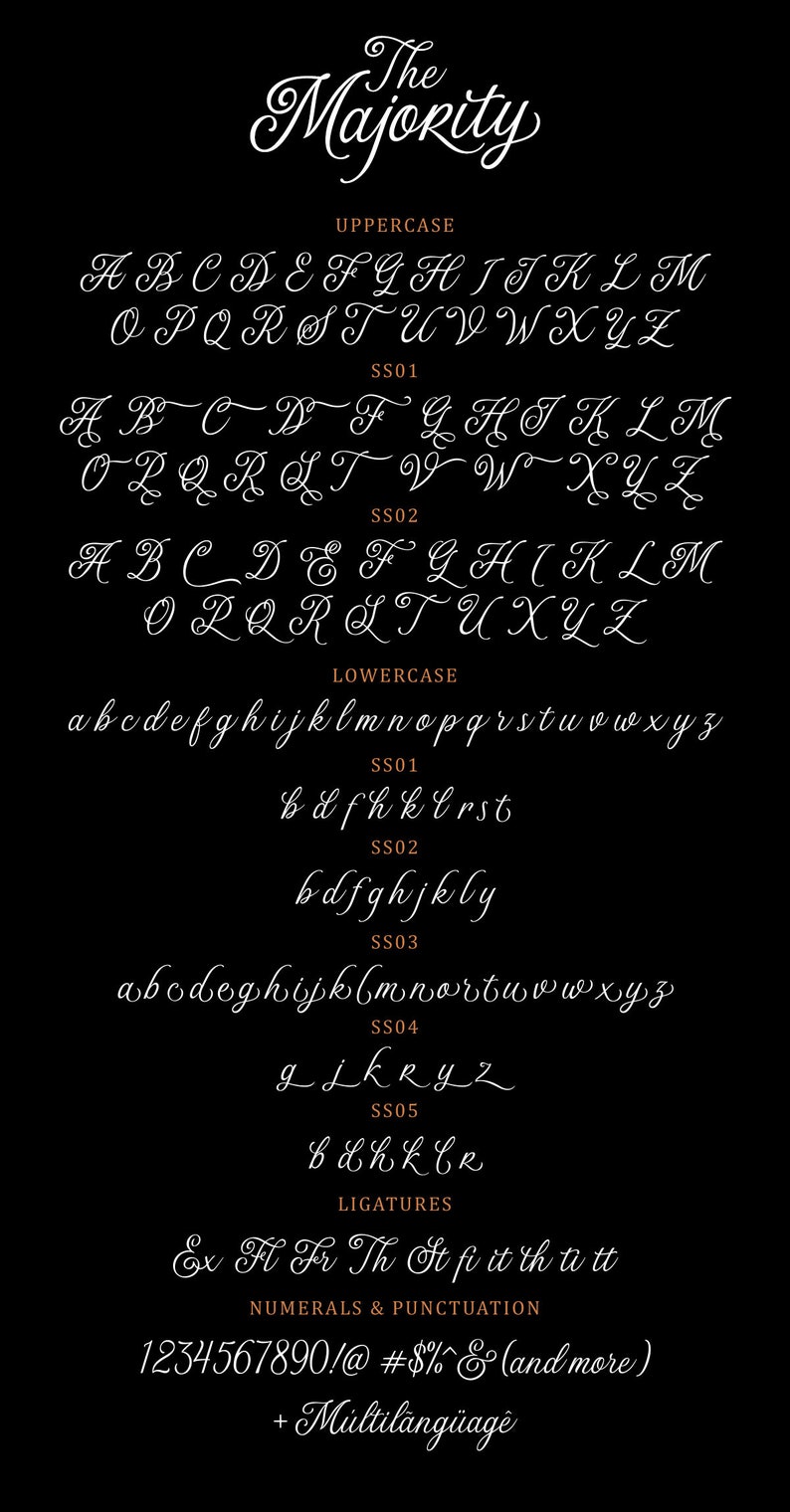 Swirly Lettering The Majority Script Font: Classy Swirly Lettering - Etsy