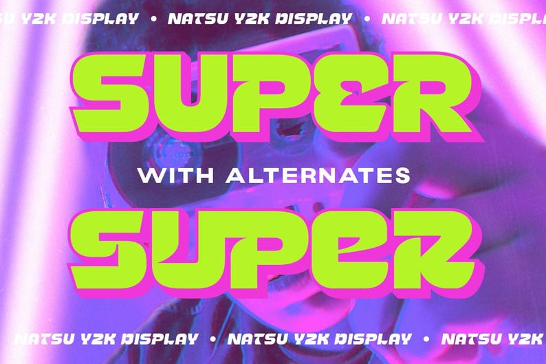 Natsu Y2K Display Font, Bold Font, Display Typeface, Pop Style, Display ...