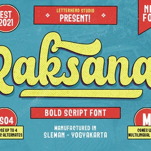 Raksana Retro Bold Script Font: Groovy Swash Font